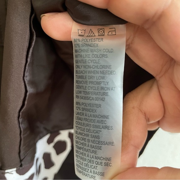 Allison Daley woman’s full zip Brown Jacket with Animal Print Collar size 14 - Picture 7 of 9